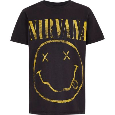 Boys dark grey &#39;Nirvana&#39; rock band T-shirt